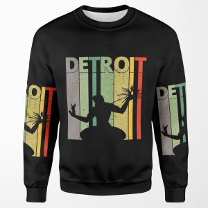 Detroit Spirit Of Detroit Retro Vintage Distressed Design All-over-print Unisex Sweatshirt