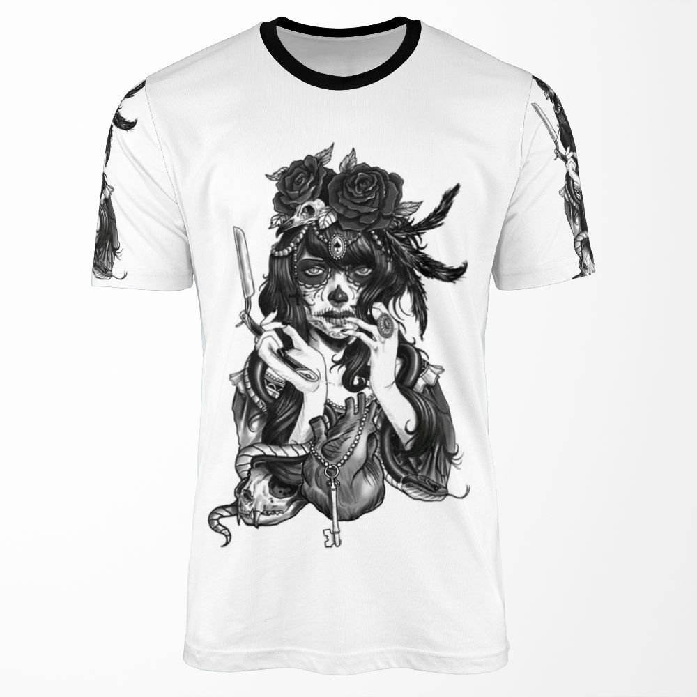 Dia De Los Muertos Sugar Skull All-over-print T-shirt