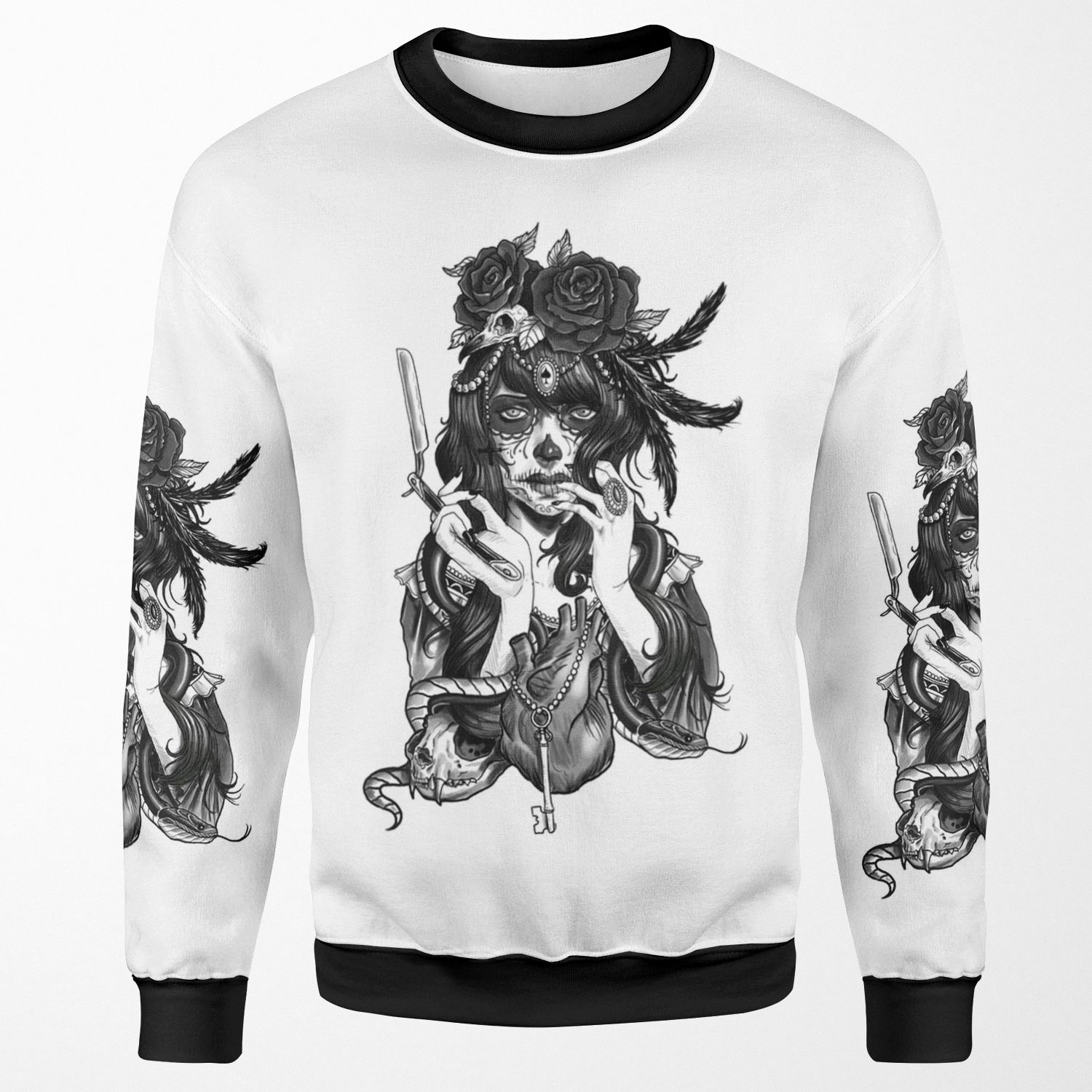 Dia De Los Muertos Sugar Skull All-over-print Unisex Sweatshirt