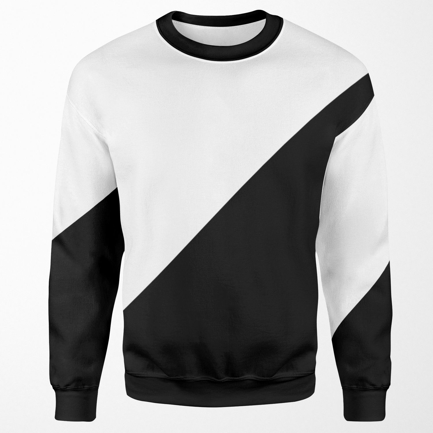 Diagonal Half White And Black All-over-print Unisex Sweatshirt