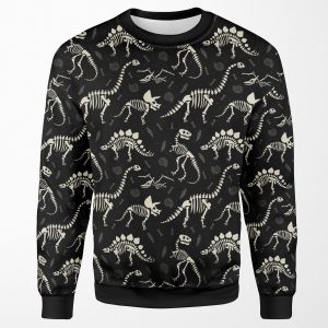 Dinosaur Fossils In Black All-over-print Unisex Sweatshirt