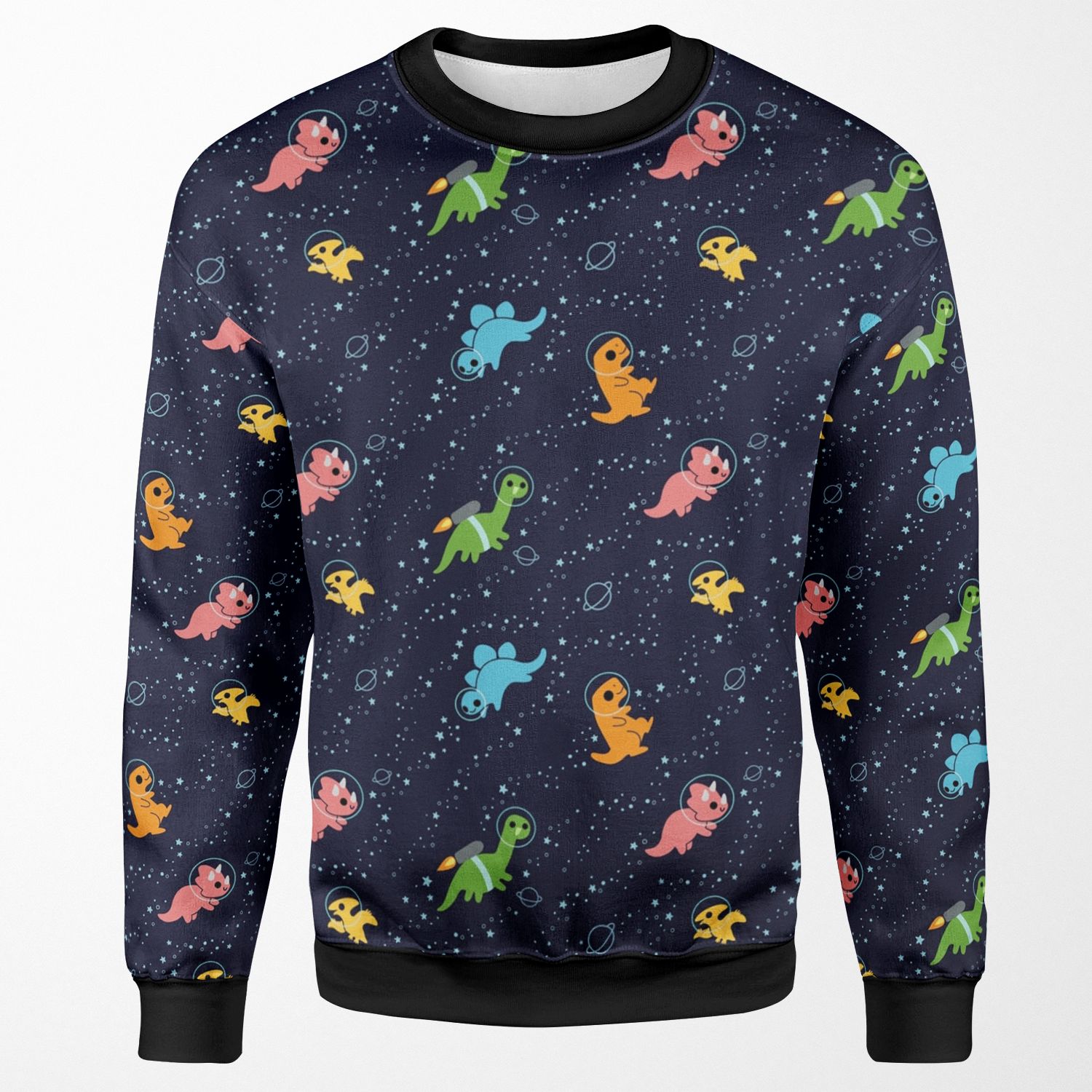 Dinosaurs In Space Pattern All-over-print Unisex Sweatshirt