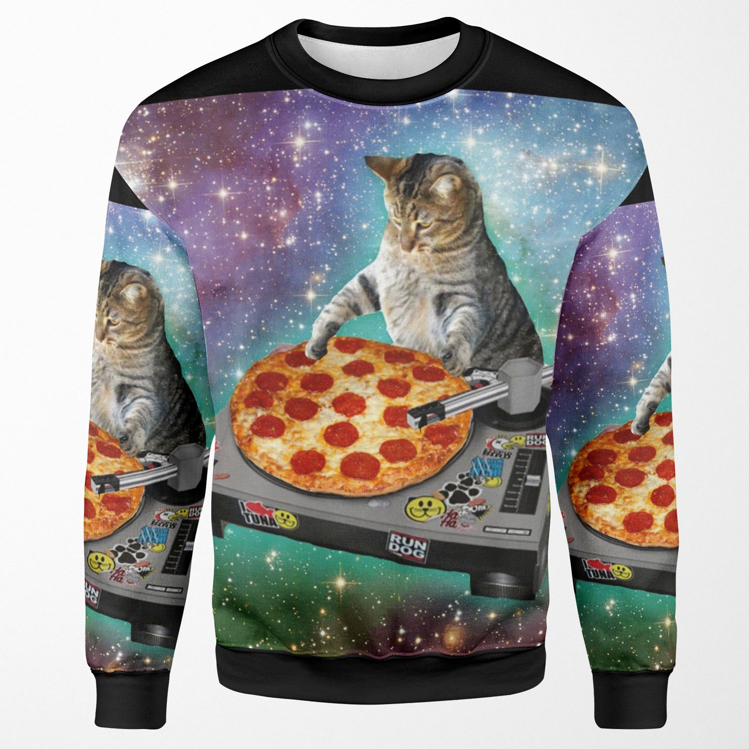 Dj Cat Pizza All-over-print Unisex Sweatshirt