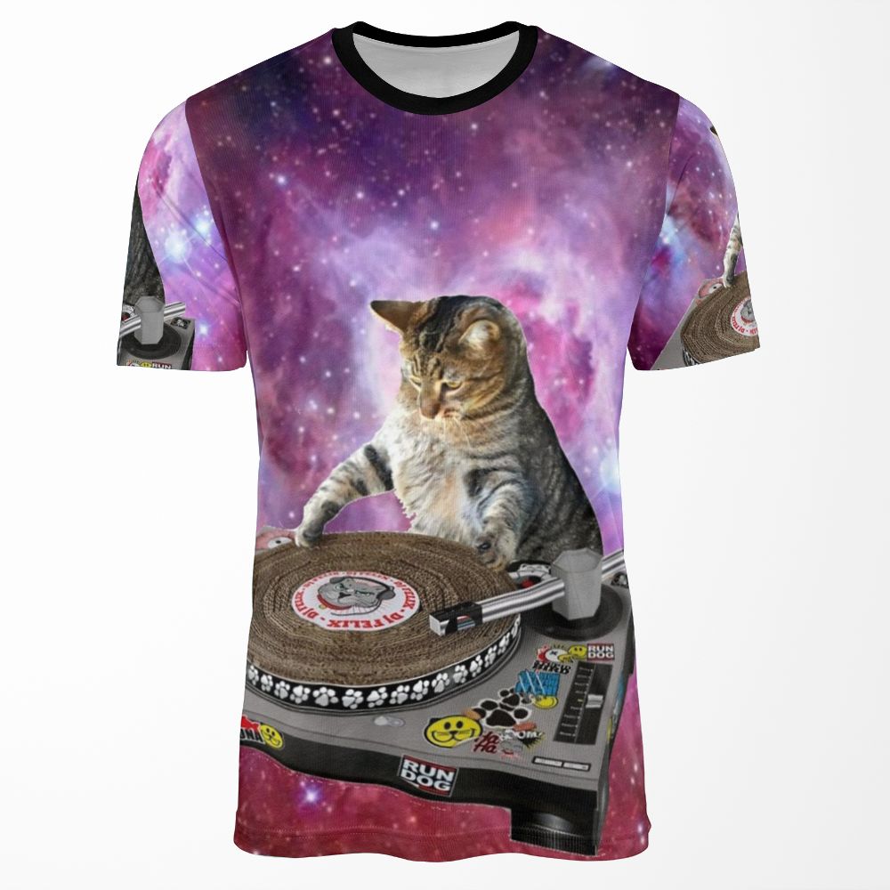 Dj Space Cat All-over-print T-shirt