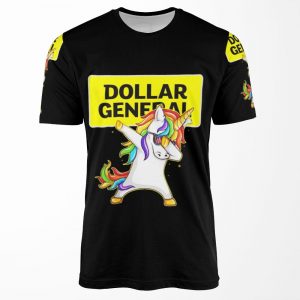 Dollar General Dollar General Unicorn Dabbing Unisex Designer Classic All-over-print T-shirt