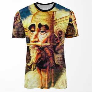 Don Quixote Vintage Abstract Tilting At Windmills Print All-over-print T-shirt