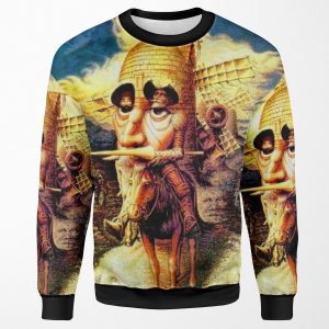 Don Quixote Vintage Abstract Tilting At Windmills Print All-over-print Unisex Sweatshirt