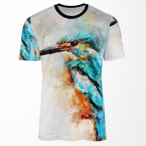 Dramabite Watercolor Kingfisher All-over-print T-shirt