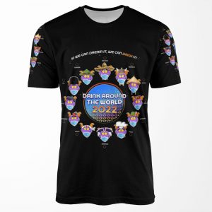 Drink Around The World 2022 Masked All-over-print T-shirt