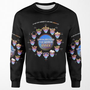 Drink Around The World 2022 Masked All-over-print Unisex Sweatshirt