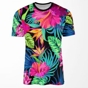 Drive You Mad Hibiscus Pattern All-over-print T-shirt