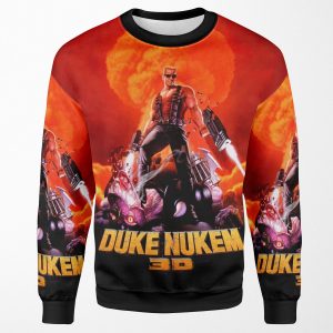 Duke Nukem 3D Retro Game Print High Contrast All-over-print Unisex Sweatshirt