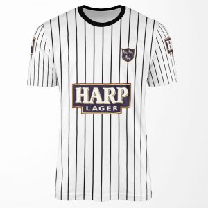 Dundalk Football Club In Black And White Retro 1987 88 Home Shirt All-over-print T-shirt