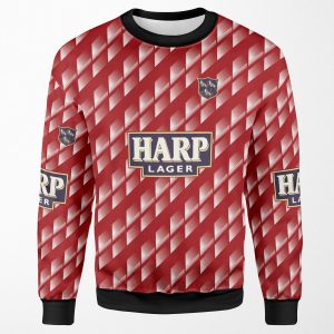 Dundalk Football Club In Black And White Retro 1990 91 Away Shirt All-over-print Unisex Sweatshirt