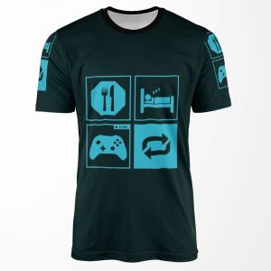 Eat Sleep Game Repeat All-over-print T-shirt