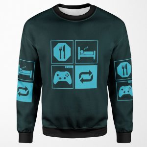 Eat Sleep Game Repeat All-over-print Unisex Sweatshirt