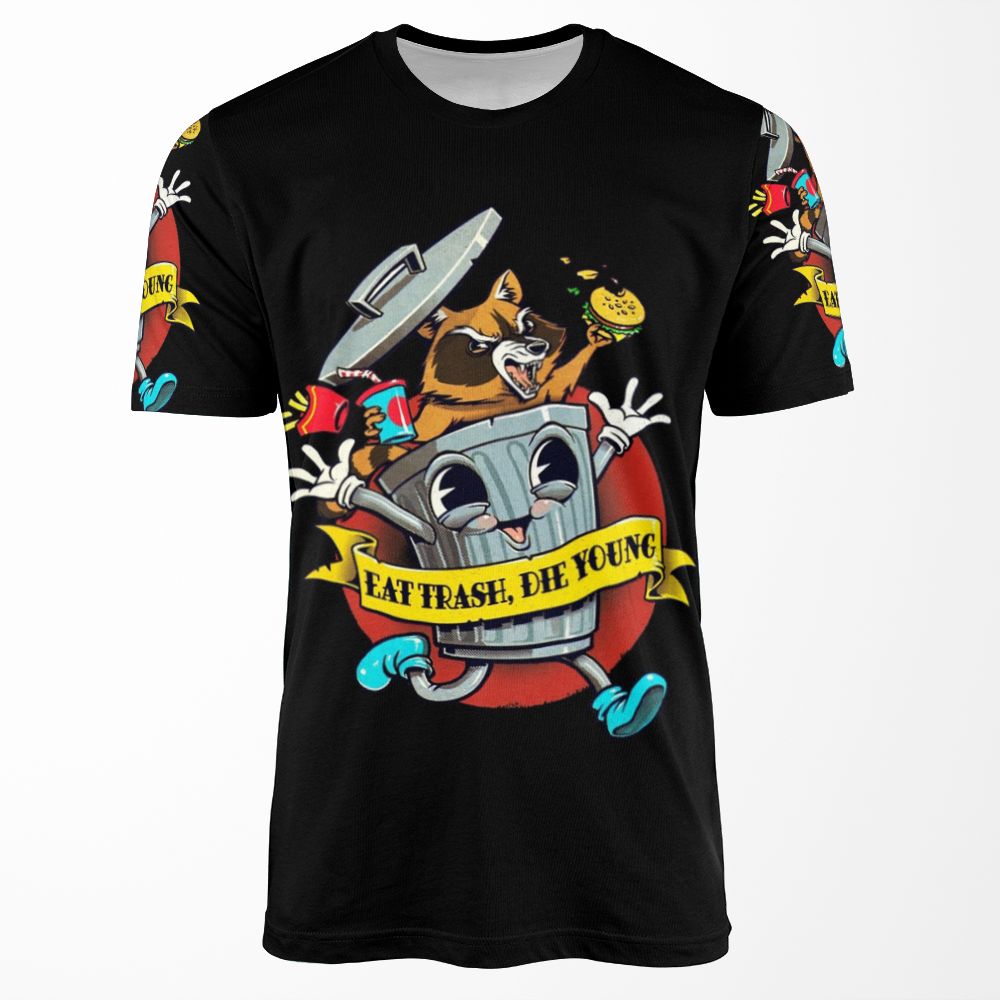 Eat Trash Die Young Vintage Cartoon All-over-print T-shirt