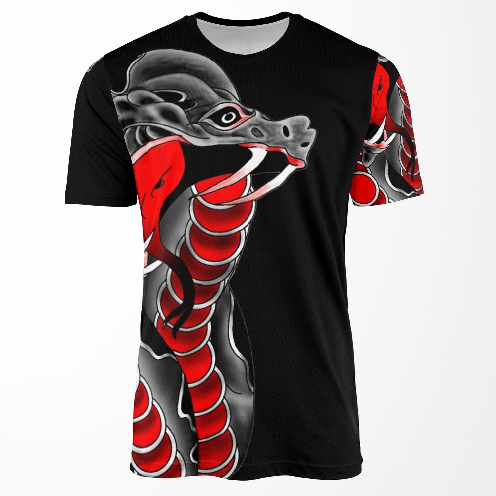 Ed Hardy Style Snake All-over-print T-shirt