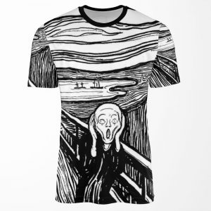 Edvard Munch The Scream Black White All-over-print T-shirt
