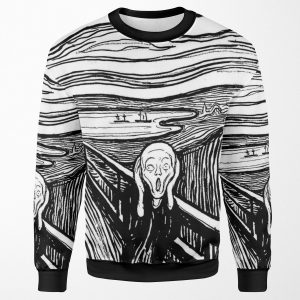 Edvard Munch The Scream Black White All-over-print Unisex Sweatshirt