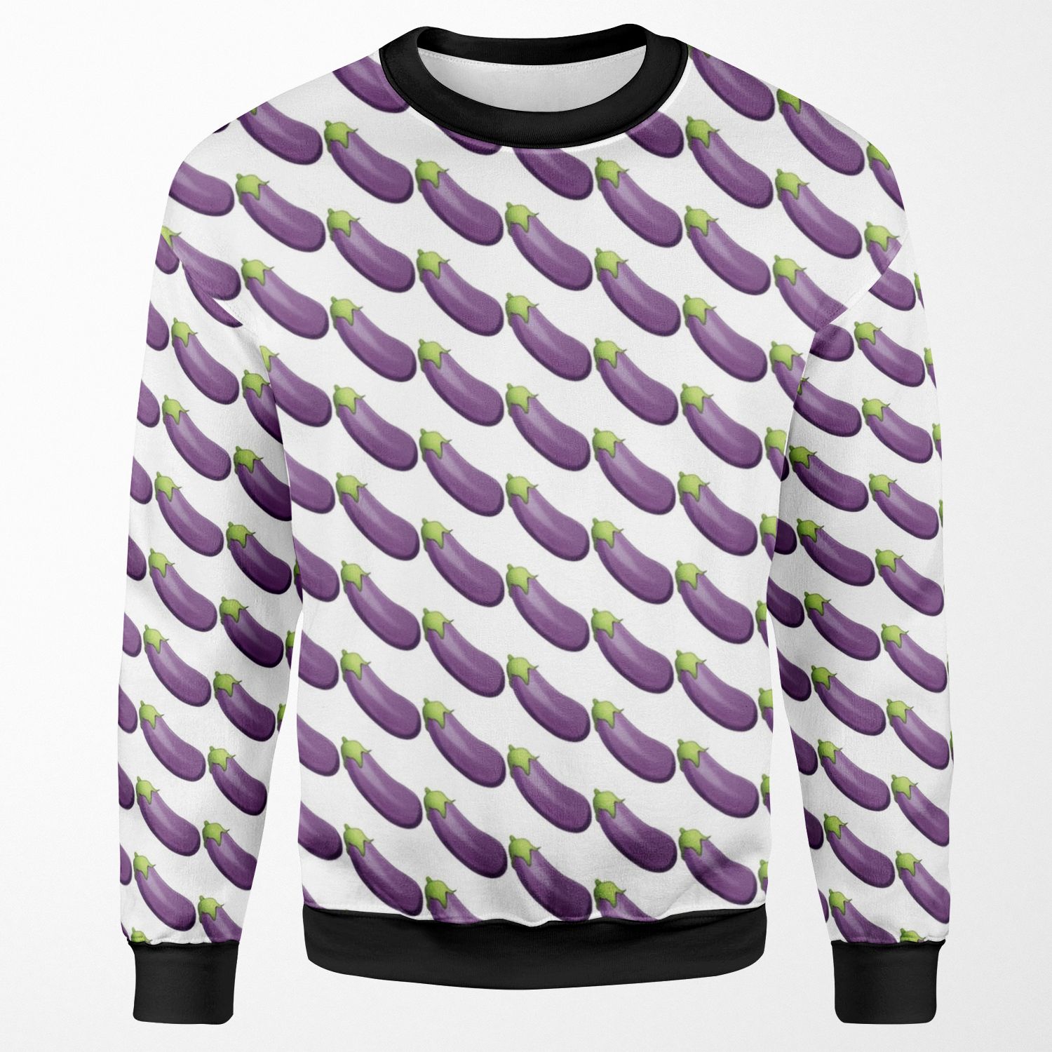Eggplant Aubergine Emoji All-over-print Unisex Sweatshirt