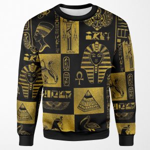 Egyptian Gold Hieroglyphs And Symbols Collage All-over-print Unisex Sweatshirt
