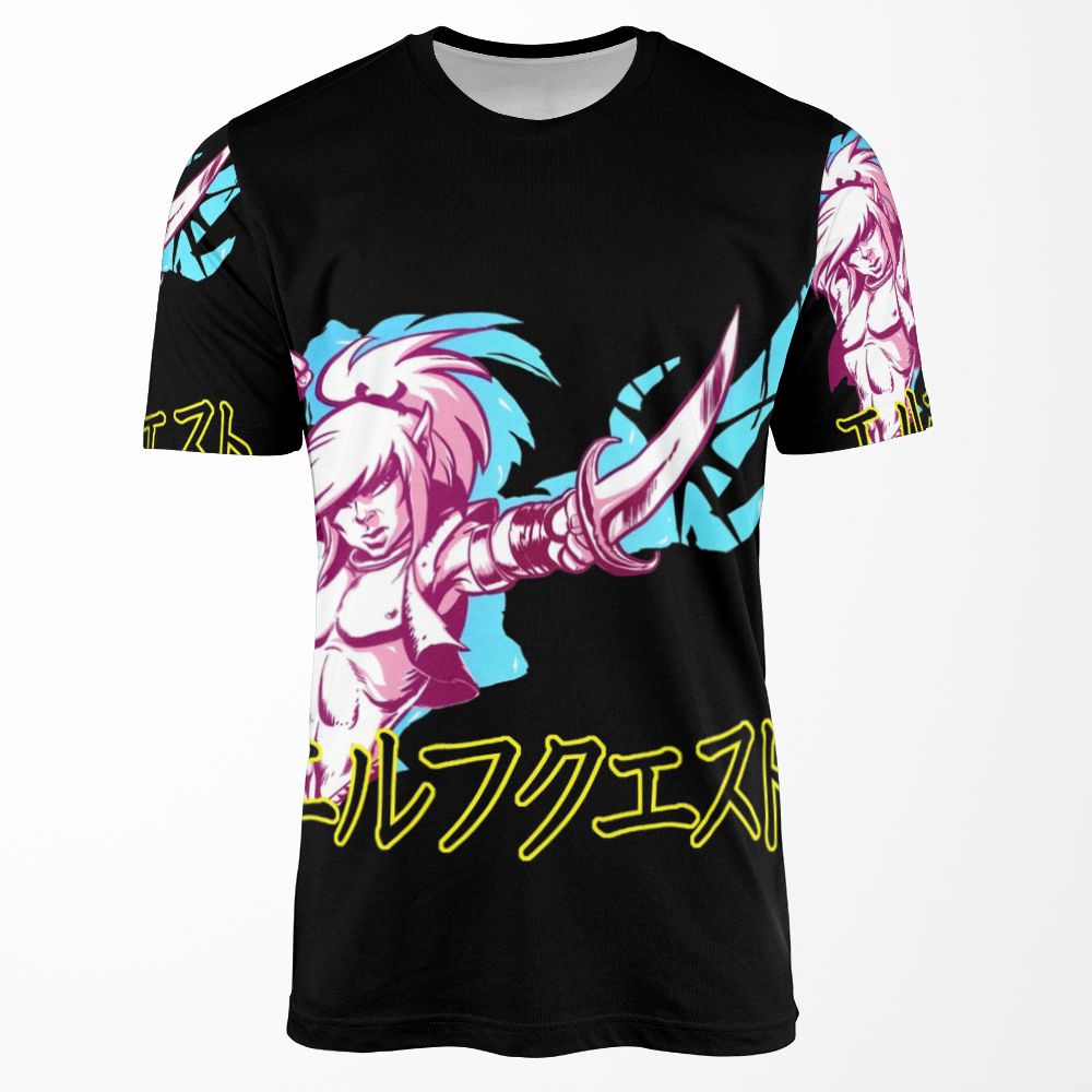 Elfquest Katakana All-over-print T-shirt