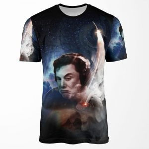Elon Musk Blast Off All-over-print T-shirt