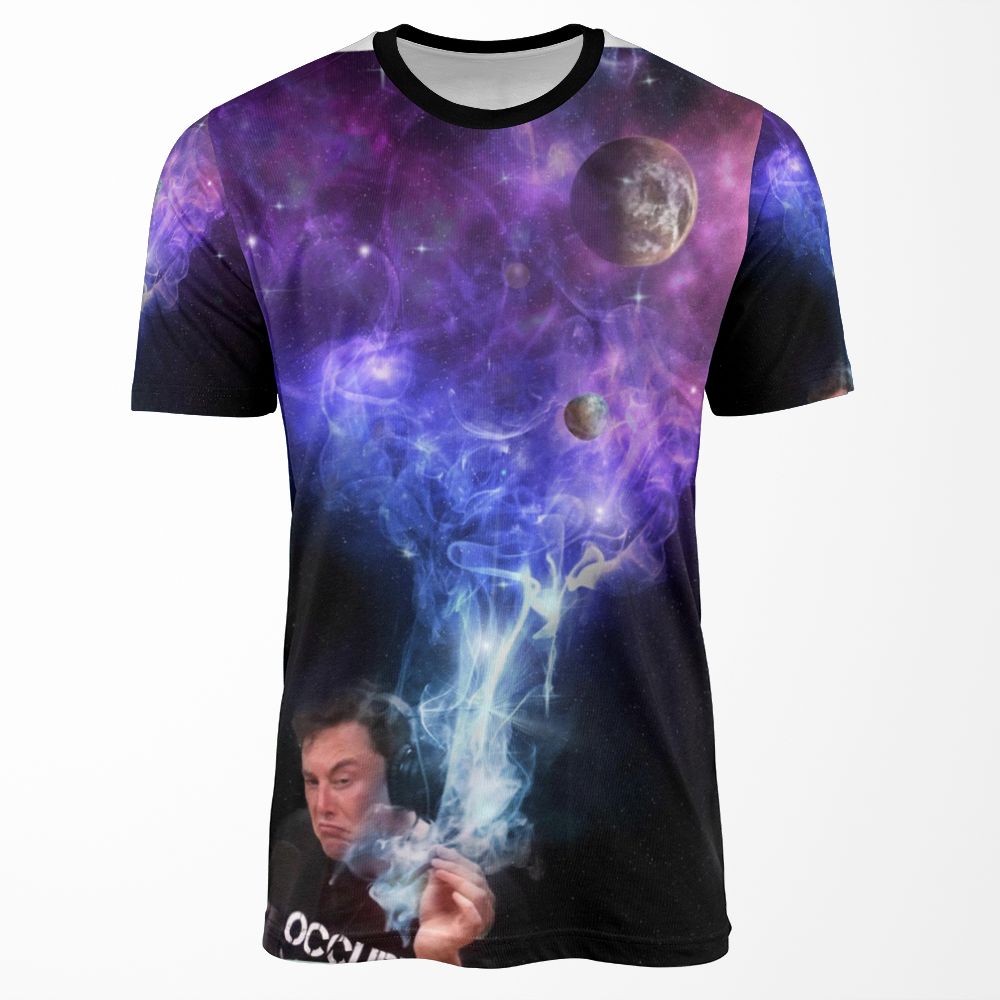 Elon Musk Smokes The Universe All-over-print T-shirt