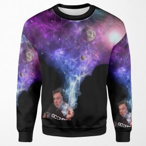 Elon Musk Smoking Outerspace Weed All-over-print Unisex Sweatshirt