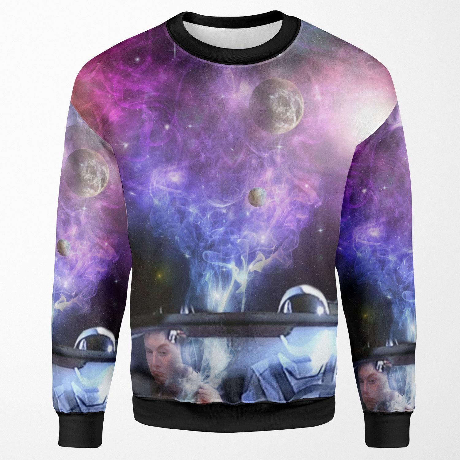 Elon Musk Smoking Space Weed On His Tesla Roadster All-over-print Unisex Sweatshirt