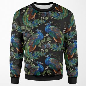 Embroidery Peacocks All-over-print Unisex Sweatshirt