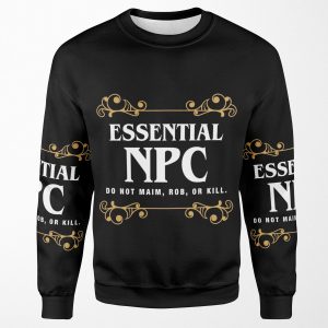 Essential Npc Non Playable Character Gaming All-over-print Unisex Sweatshirt