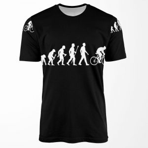 Evolution Of Man Cycling All-over-print T-shirt
