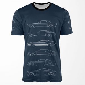 Evolution Of The Ford Mustang All-over-print T-shirt