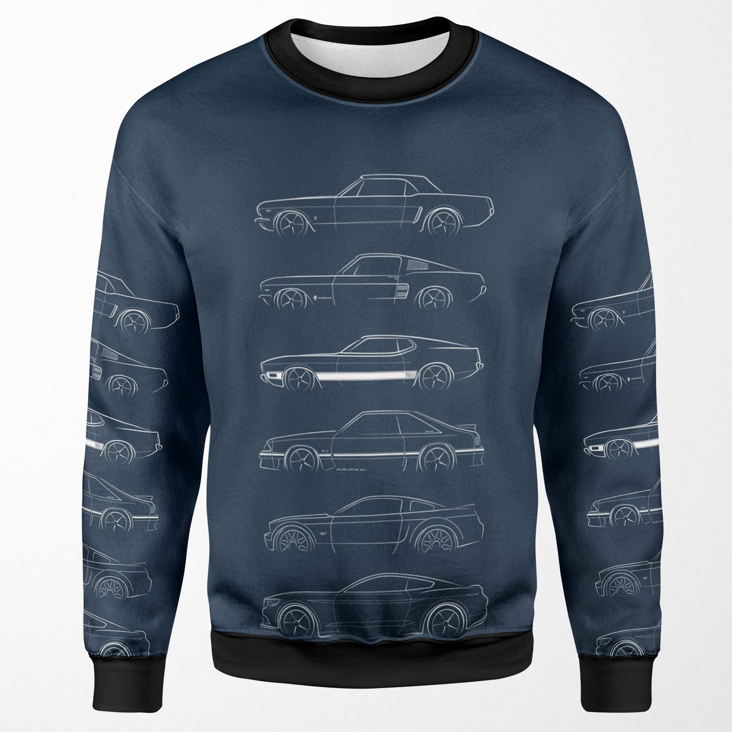 Evolution Of The Ford Mustang All-over-print Unisex Sweatshirt