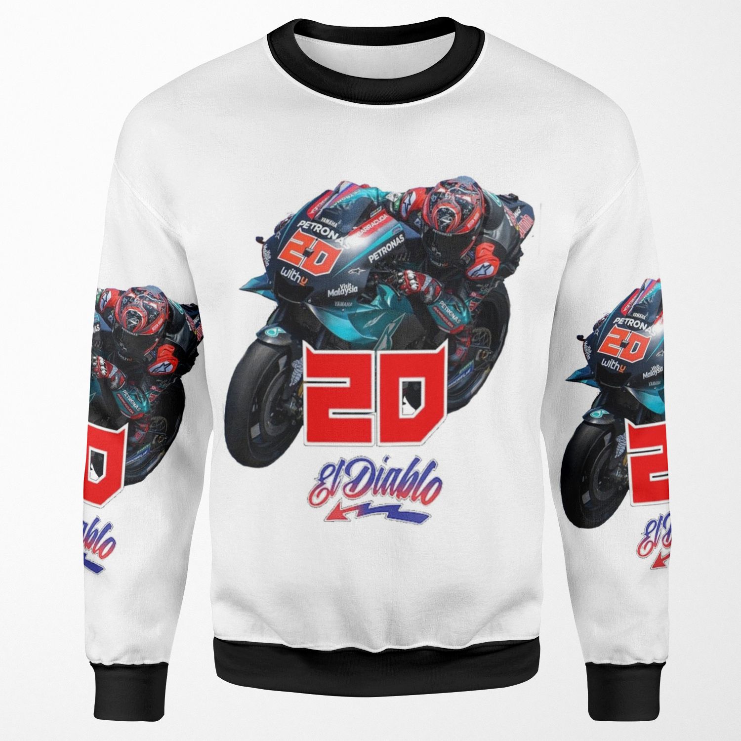 Fabio Quartararo Logo 20 El Diablo All-over-print Unisex Sweatshirt