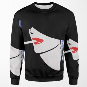 Fashion Illustration Vintage Cigarette Woman 80S Retro New Wave All-over-print Unisex Sweatshirt