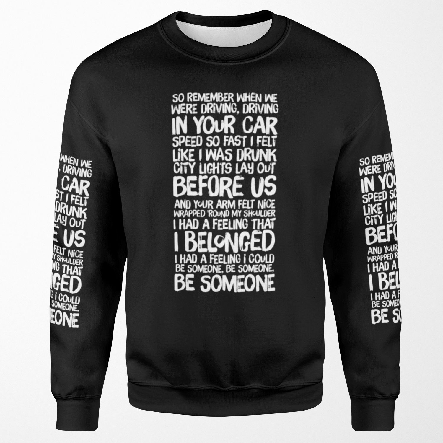 Fast Car Lyrics Tracy Chapman All-over-print Unisex Sweatshirt