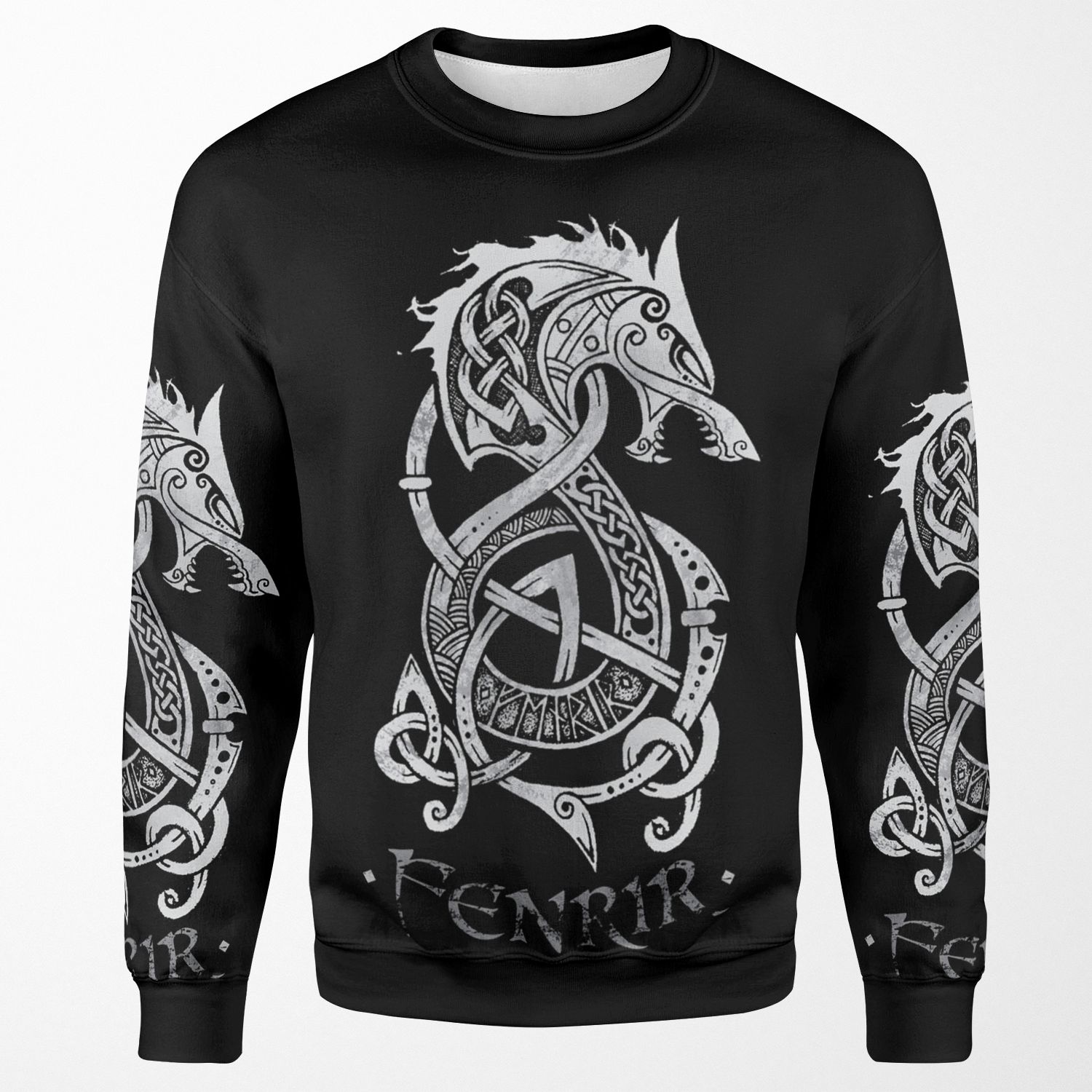 Fenrir The Monster Wolf Of Norse Mythology Gray All-over-print Unisex Sweatshirt