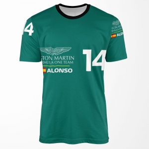 Fernando Alonso Aston Martin F1 2023 All-over-print T-shirt