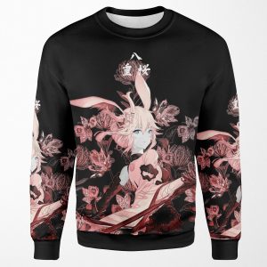 Fiery Higanbana And Fox Samurai All-over-print Unisex Sweatshirt