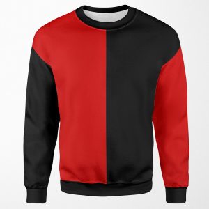 Fifty Fifty Red Black Vertical All-over-print Unisex Sweatshirt