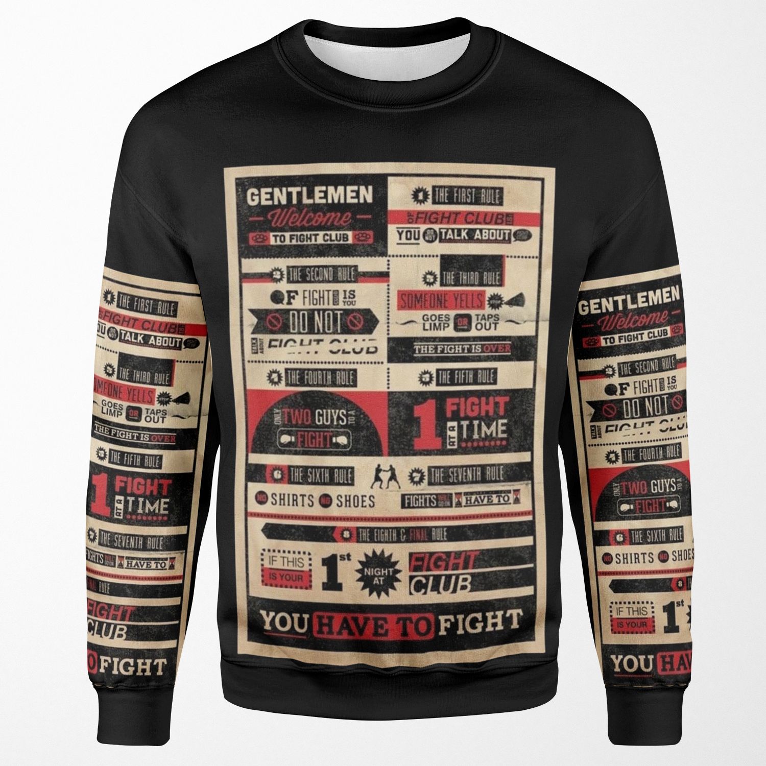 Fight Club Rules All-over-print Unisex Sweatshirt