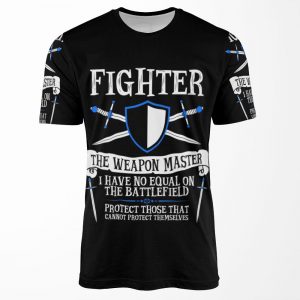 Fighter The Weapon Master Dungeons And Dragons Black All-over-print T-shirt