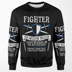 Fighter The Weapon Master Dungeons And Dragons Black All-over-print Unisex Sweatshirt