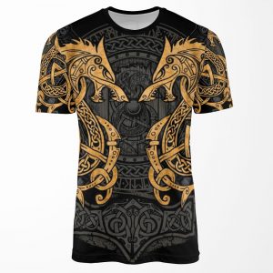 Fighting Fenrir Gold All-over-print T-shirt