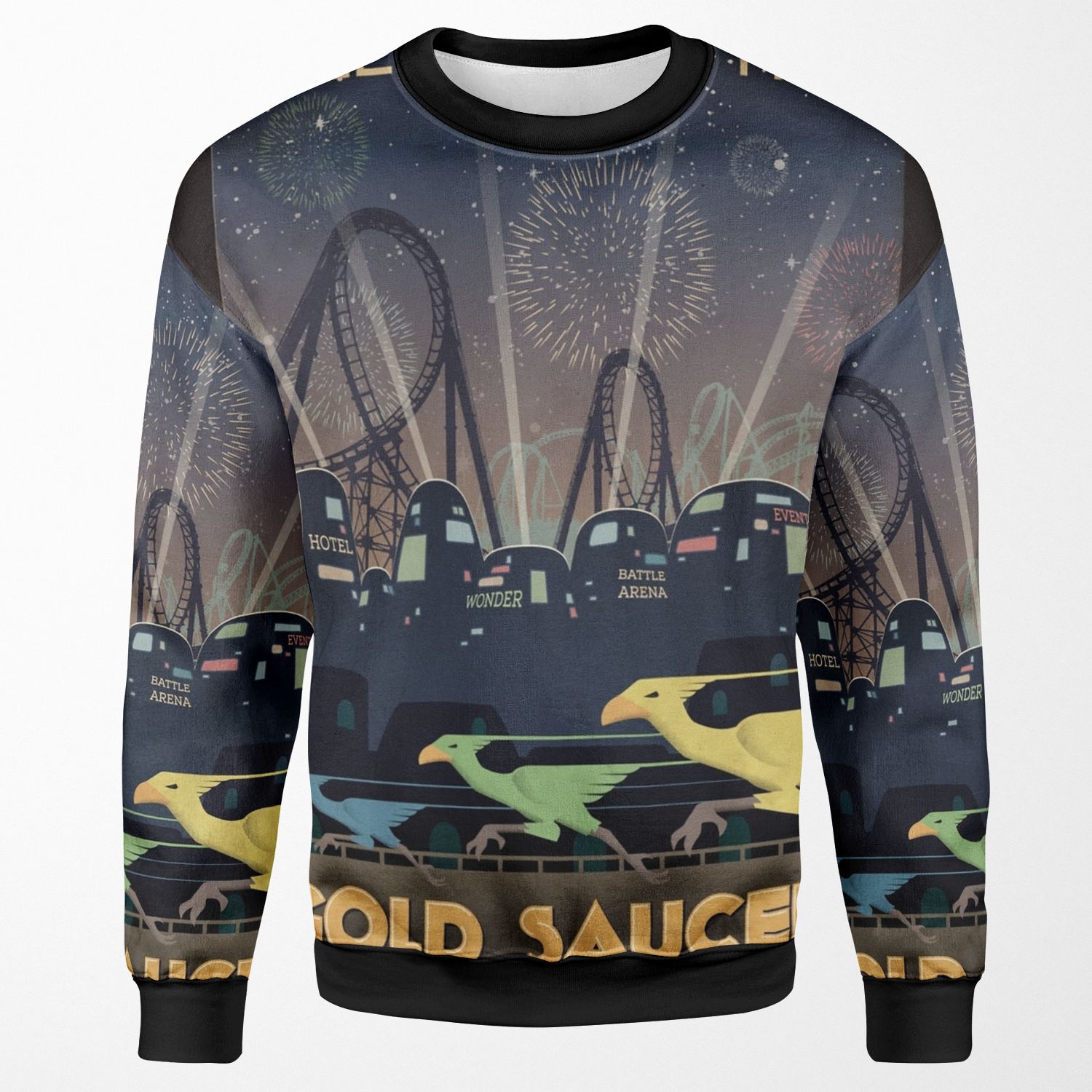 Final Fantasy Vii Gold Saucer Travel Poster All-over-print Unisex Sweatshirt