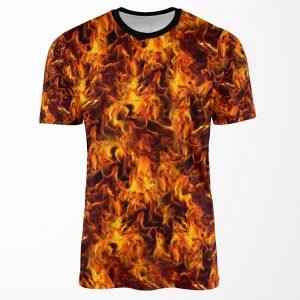 Fire And Flames Pattern All-over-print T-shirt