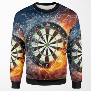 Fire And Ice Dartboard All-over-print Unisex Sweatshirt